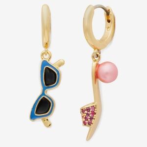 NWT Kate Spade Sweet Treasures Charm Hoop Earrings